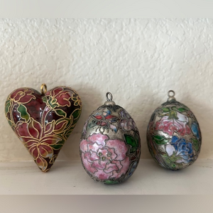 CLOISONNE ORNAMENTS Set Of‎ Three